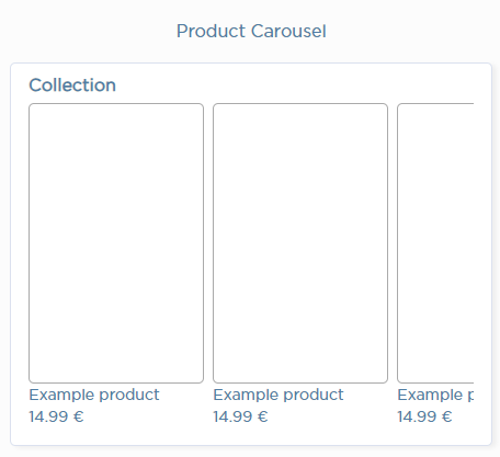 Print screen of Napps platform product carousel component for the home builder