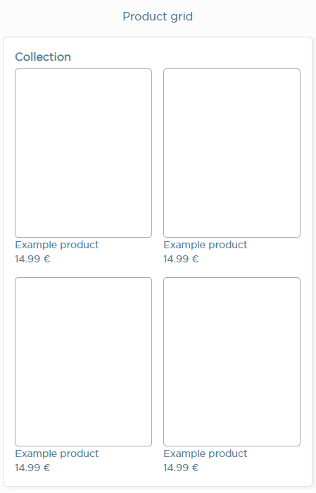 Print screen of Napps Mobile App Builder Product Grid Component for the home builder